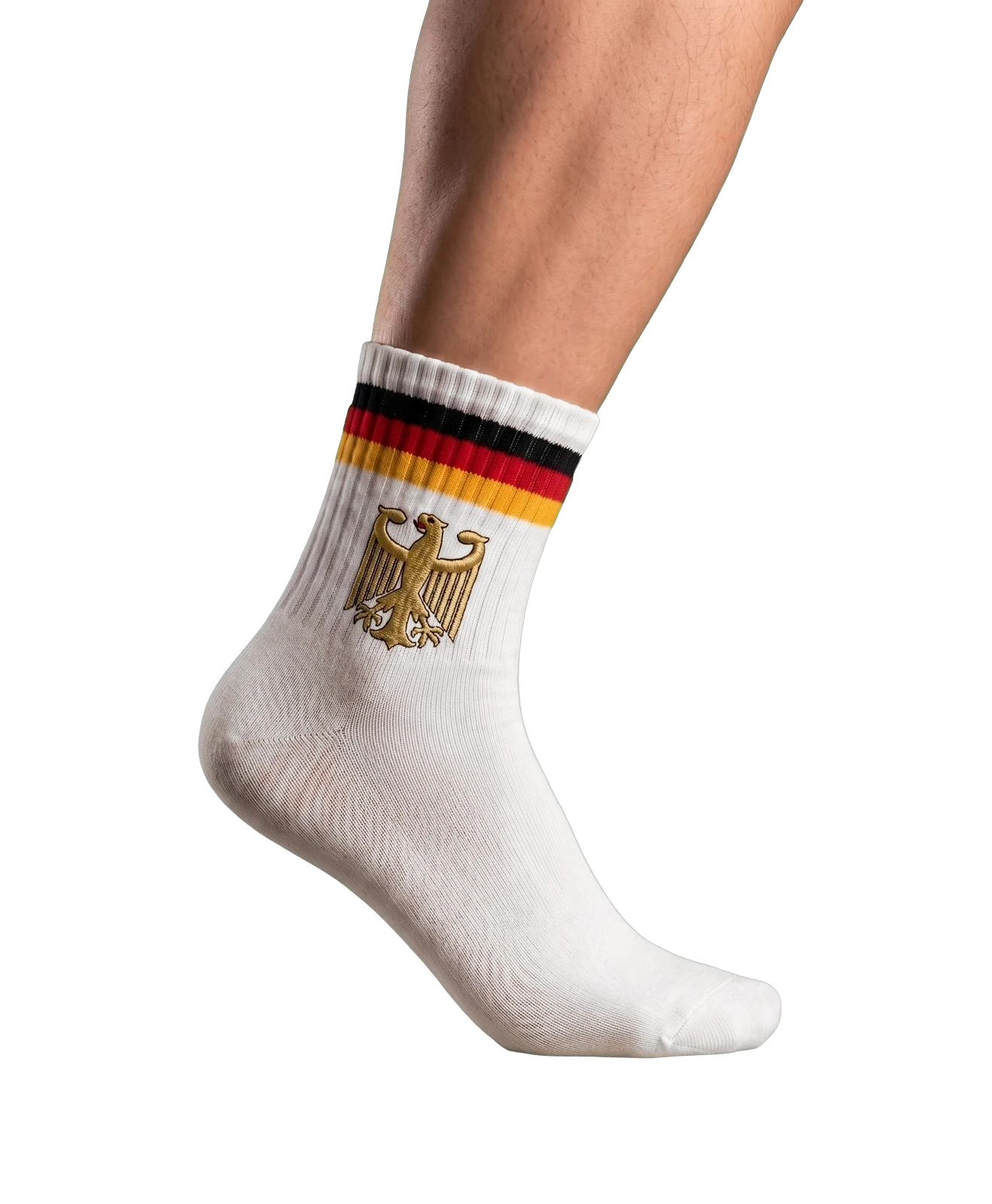 Sommon N° 07 Laufsocken — EU Sportsocke mit Adler-Stick und Flaggenstreifen